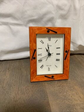Galassi 5” Clock Baseball & Bat Made In Italy with Easel Stand Tested WORKS!